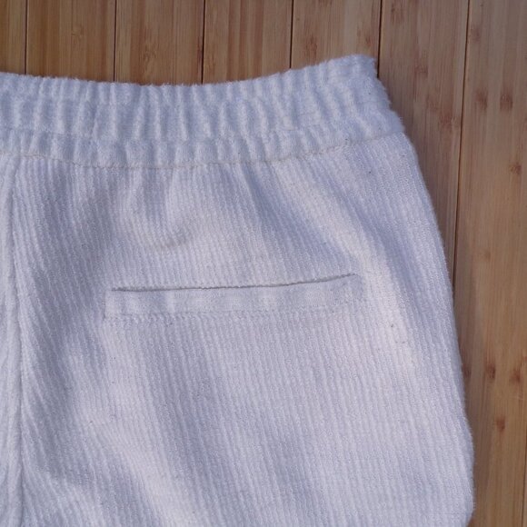 Zara Women's Size M White Elastic Waist Drawstring Comfort Lounge Trouser Pants - Picture 5 of 7